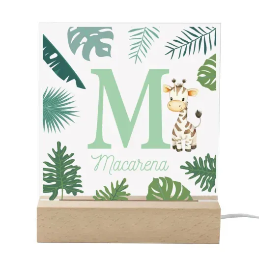 L&aacute;mpara personalizada para ni&ntilde;o con inicial y nombre (Idea de regalo original)