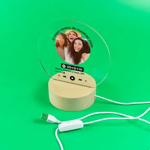 L&aacute;mpara Spotify Personalizada (Detalle de presentación)