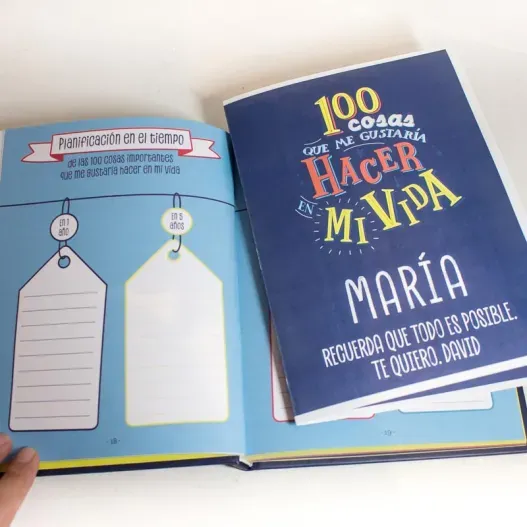 Libro '100 cosas que me gustar&iacute;a...' con tarjeta (Idea de regalo original)