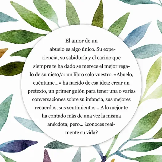 Libro Abuelo cu&eacute;ntame con tarjeta personalizada (Idea de regalo original)