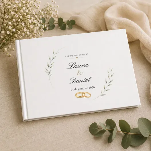 Libro de firmas de boda personalizado (Vista alternativa)