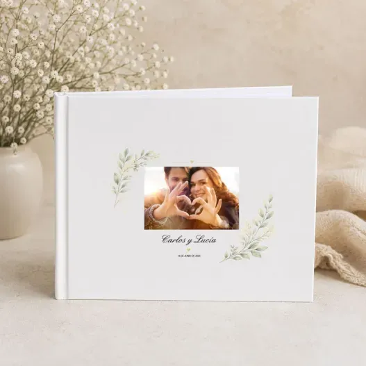 Libro de firmas de boda personalizado con foto