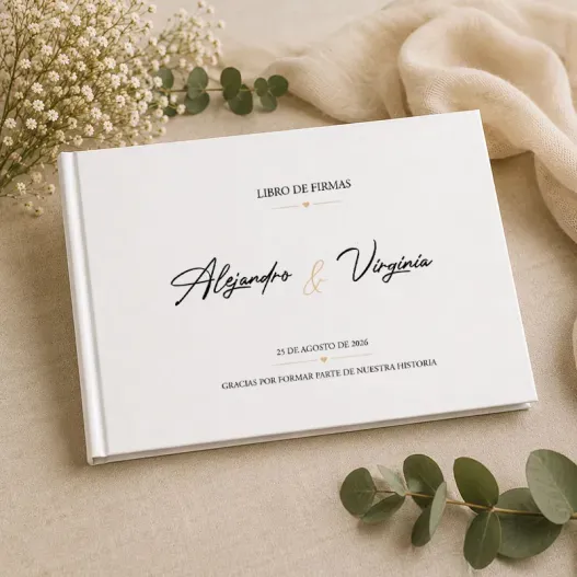 Libro de firmas para boda personalizado (Vista alternativa)