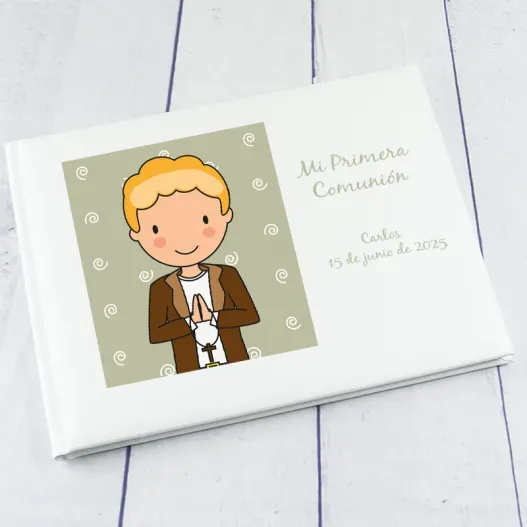 Libro de firmas personalizado Comuni&oacute;n 'Ni&ntilde;o' (Idea de regalo original)