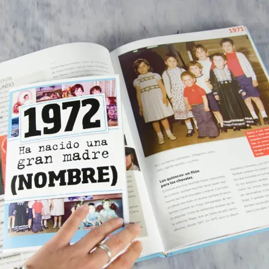Libro de nacimiento 1970 "Una gran madre" (Idea de regalo original)
