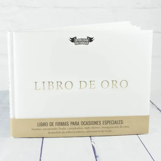 Libro de Oro con tarjeta personalizada (Detalle de presentación)