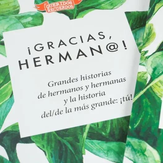 Libro &iexcl;Gracias, herman@! con tarjeta personalizada (Idea de regalo original)