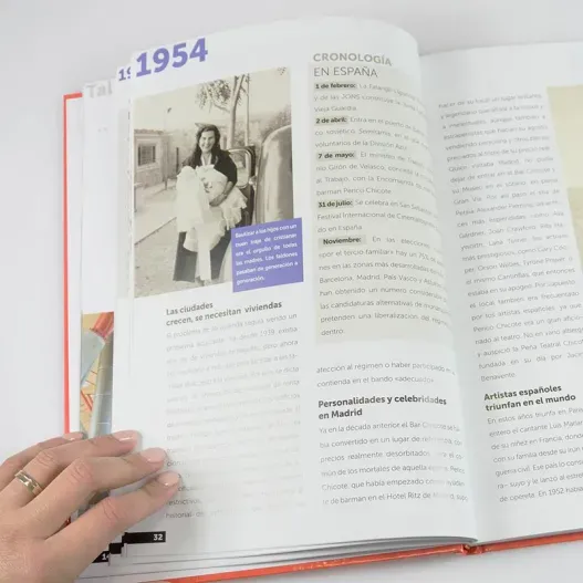 Libro "Nosotros, los Ni&ntilde;os de los a&ntilde;os 50" personalizado (Opción de grabado)