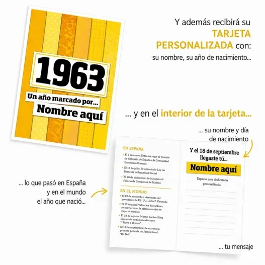 Libro a&ntilde;o de nacimiento (Idea de regalo original)
