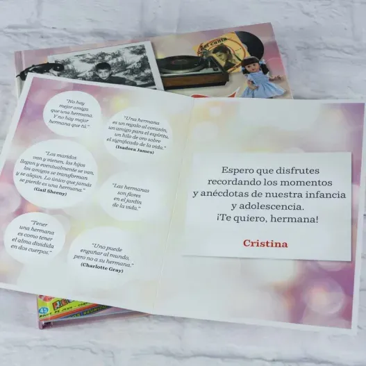 Libro Queridos Recuerdos con tarjeta para hermana (Vista alternativa)