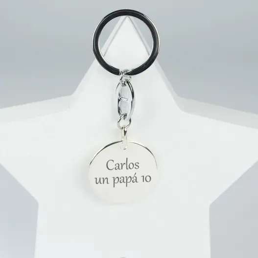 Llavero de plata grabado (Idea de regalo original)