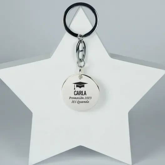Llavero de plata grabado para Graduaci&oacute;n (Idea de regalo original)