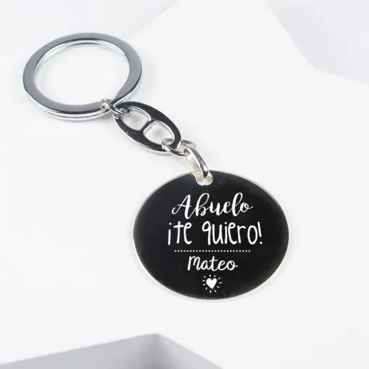 Llavero de plata Te quiero abuelo grabado