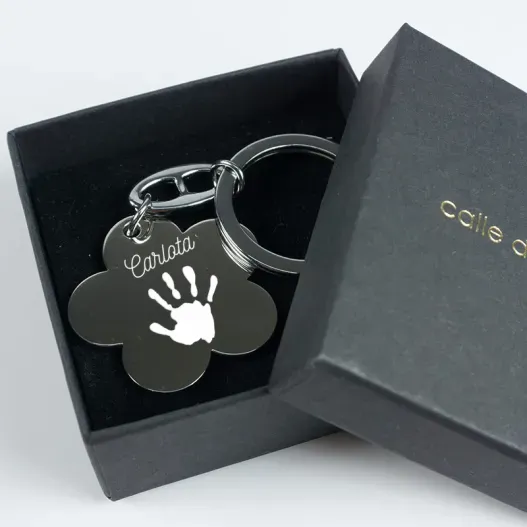 Llavero flor personalizado 'Huella' (Idea de regalo original)