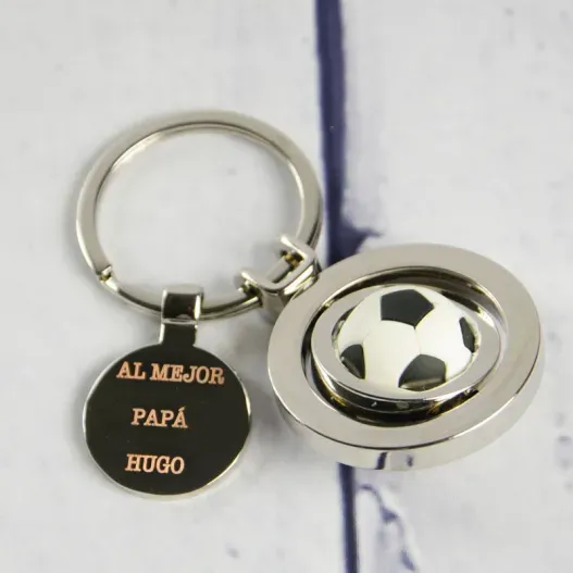 Llavero f&uacute;tbol grabado