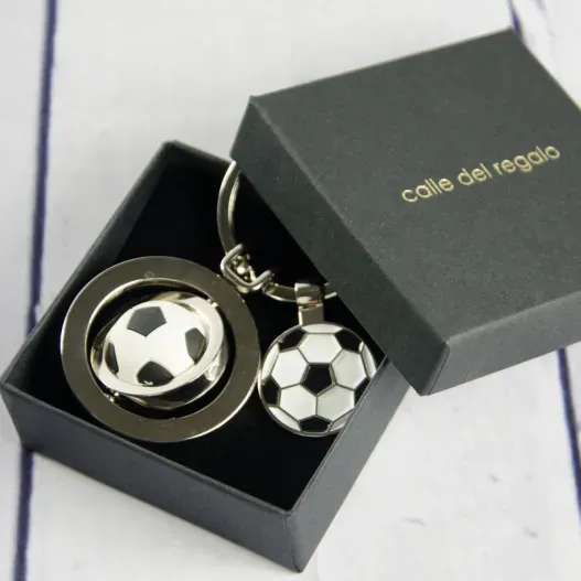 Llavero f&uacute;tbol grabado (Detalle de presentación)