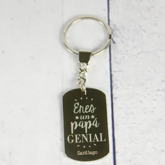 Llavero personalizado Eres un pap&aacute; genial (Detalle de presentación)