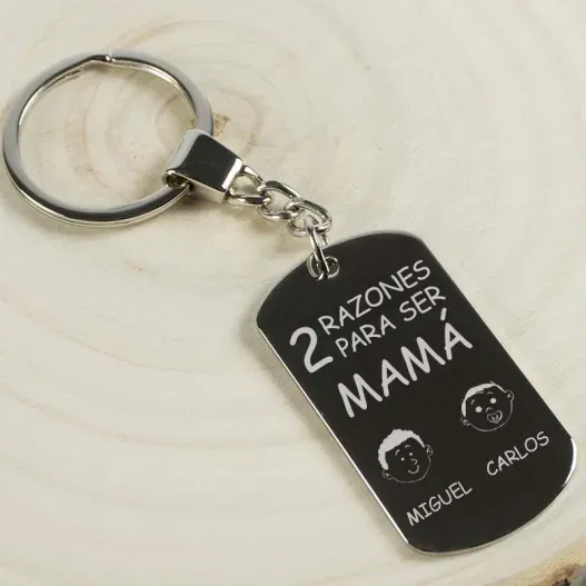 Llavero razones para ser mam&aacute; (Detalle de presentación)