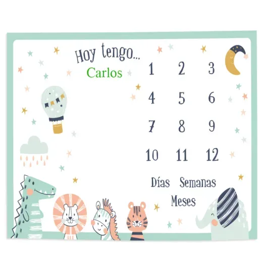 Manta cumple mes personalizada (Foto de catálogo)