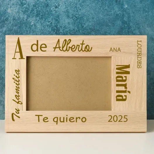 Marco de fotos personalizado con nombre (Opción de grabado)
