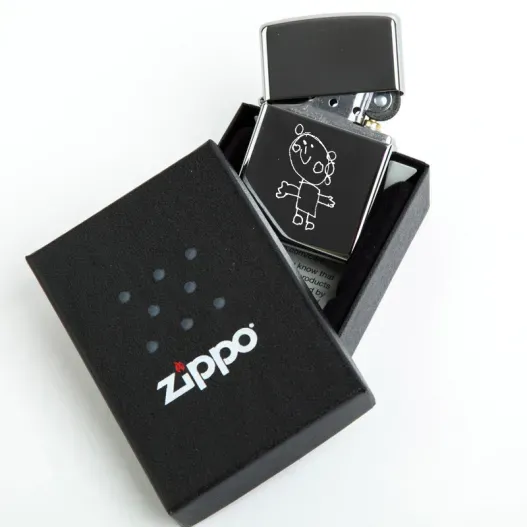 Mechero Zippo grabado con el dibujo de tu hijo (Idea de regalo original)