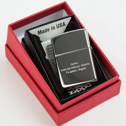 Mechero Zippo grabado con texto (Idea de regalo original)