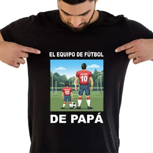 Pack camisetas personalizado 'Equipo de pap&aacute;' (Vista alternativa)