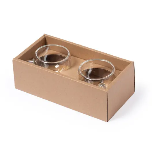 Pack de dos tazas de cristal y bamb&uacute; (Idea de regalo original)