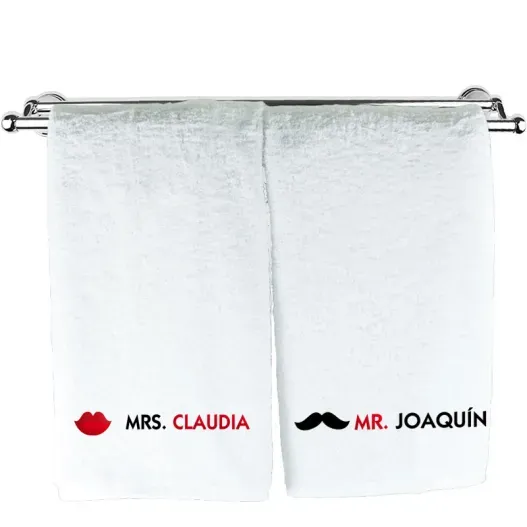 Pack de toallas bordadas para parejas