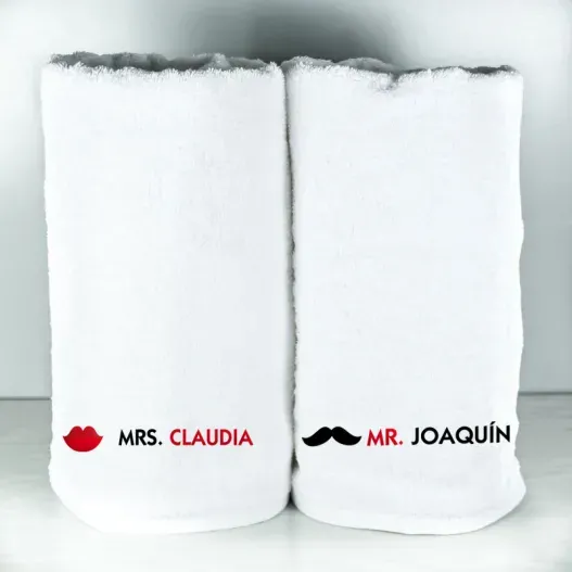 Pack de toallas bordadas para parejas (Vista alternativa)