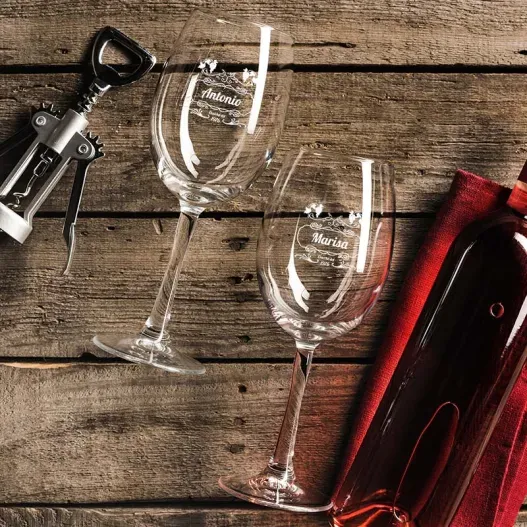 Pack dos copas de vino personalizadas