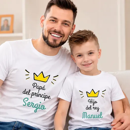 Pack personalizado camisetas 'Pap&aacute; del ...' (Detalle de presentación)