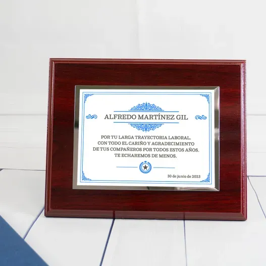 Placa conmemorativa para homenaje personalizada (Vista alternativa)