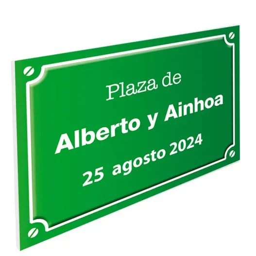 Placa de calle personalizada (Detalle de presentación)