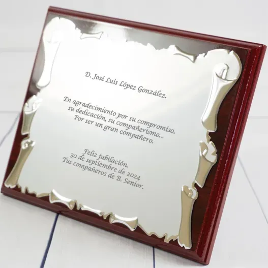 Placa de homenaje personalizada (Foto de catálogo)