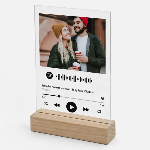 Placa de metacrilato personalizada con c&oacute;digo Spotify (Vista alternativa)