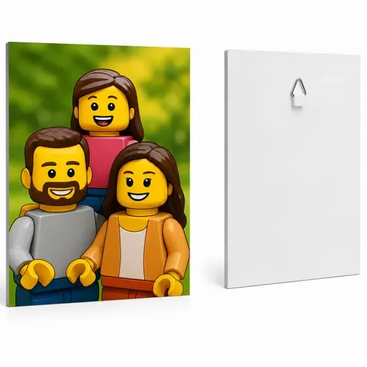 Placa de PVC personalizada con retrato estilo Bloques de Construcci&oacute;n (Vista alternativa)