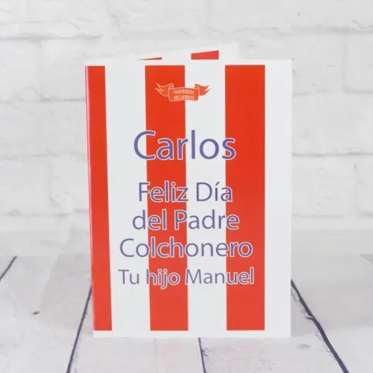 Polo Colchoneros con tarjeta personalizada (Idea de regalo original)