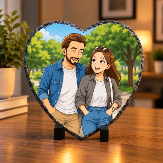 Portafotos de pizarra personalizado con retrato (Idea de regalo original)