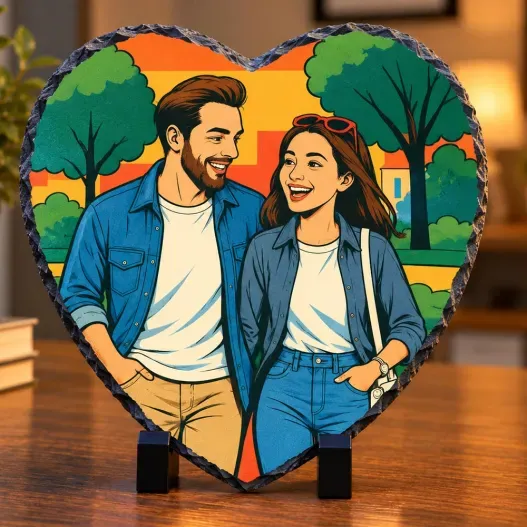 Portafotos de pizarra personalizado con retrato (Foto de catálogo)
