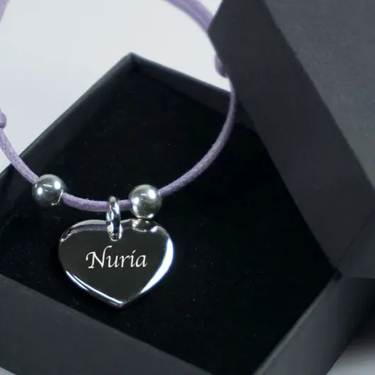 Pulsera coraz&oacute;n de plata personalizada (Idea de regalo original)