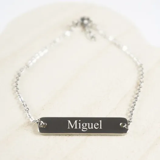 Pulsera de cadena de acero personalizada (Detalle de presentación)