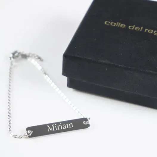 Pulsera de cadena de acero personalizada (Vista alternativa)