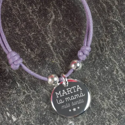 Pulsera de plata grabada la mam&aacute; m&aacute;s bonita (Vista alternativa)