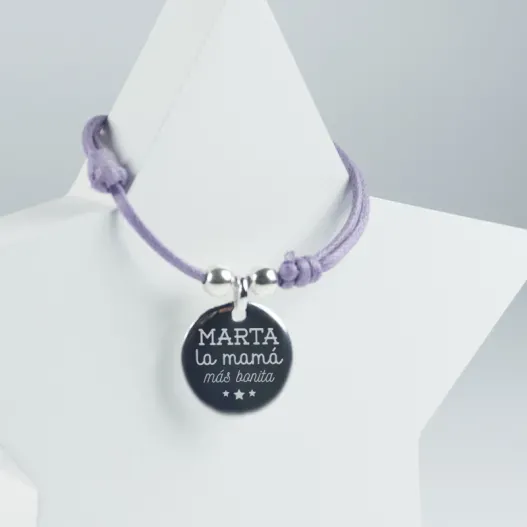 Pulsera de plata grabada la mam&aacute; m&aacute;s bonita (Foto de catálogo)