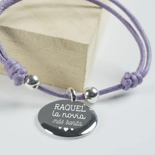 Pulsera de plata grabada la novia m&aacute;s bonita (Foto de catálogo)