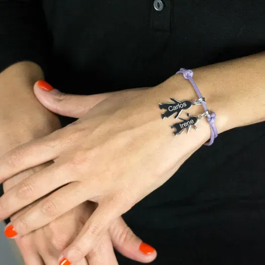 Pulsera de plata querub&iacute;n personalizada (Detalle de presentación)