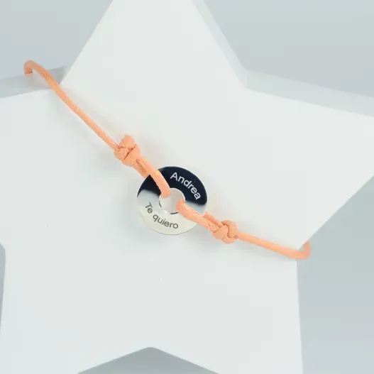 Pulsera ficha de plata personalizada (Foto de catálogo)