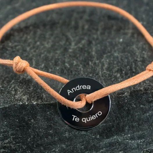 Pulsera ficha de plata personalizada (Vista alternativa)