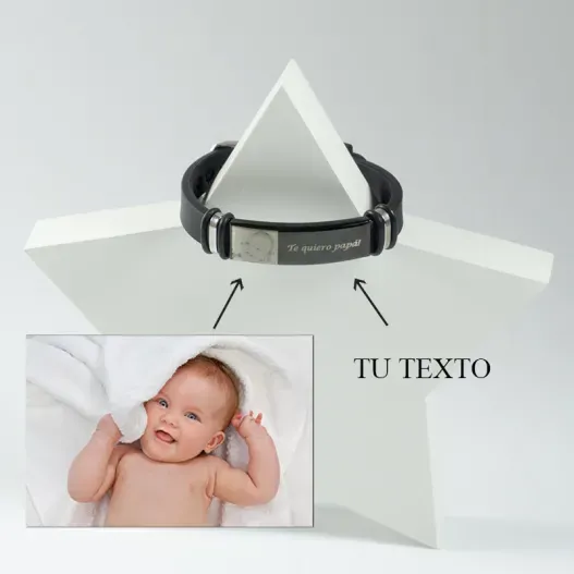 Pulsera grabada con foto para hombre (Vista alternativa)